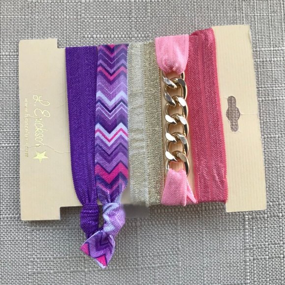 France Luxe L.Erickson Women Pony Tail Set of 5 Hair Pony Multi Color Hair Tie - Picture 4 of 7